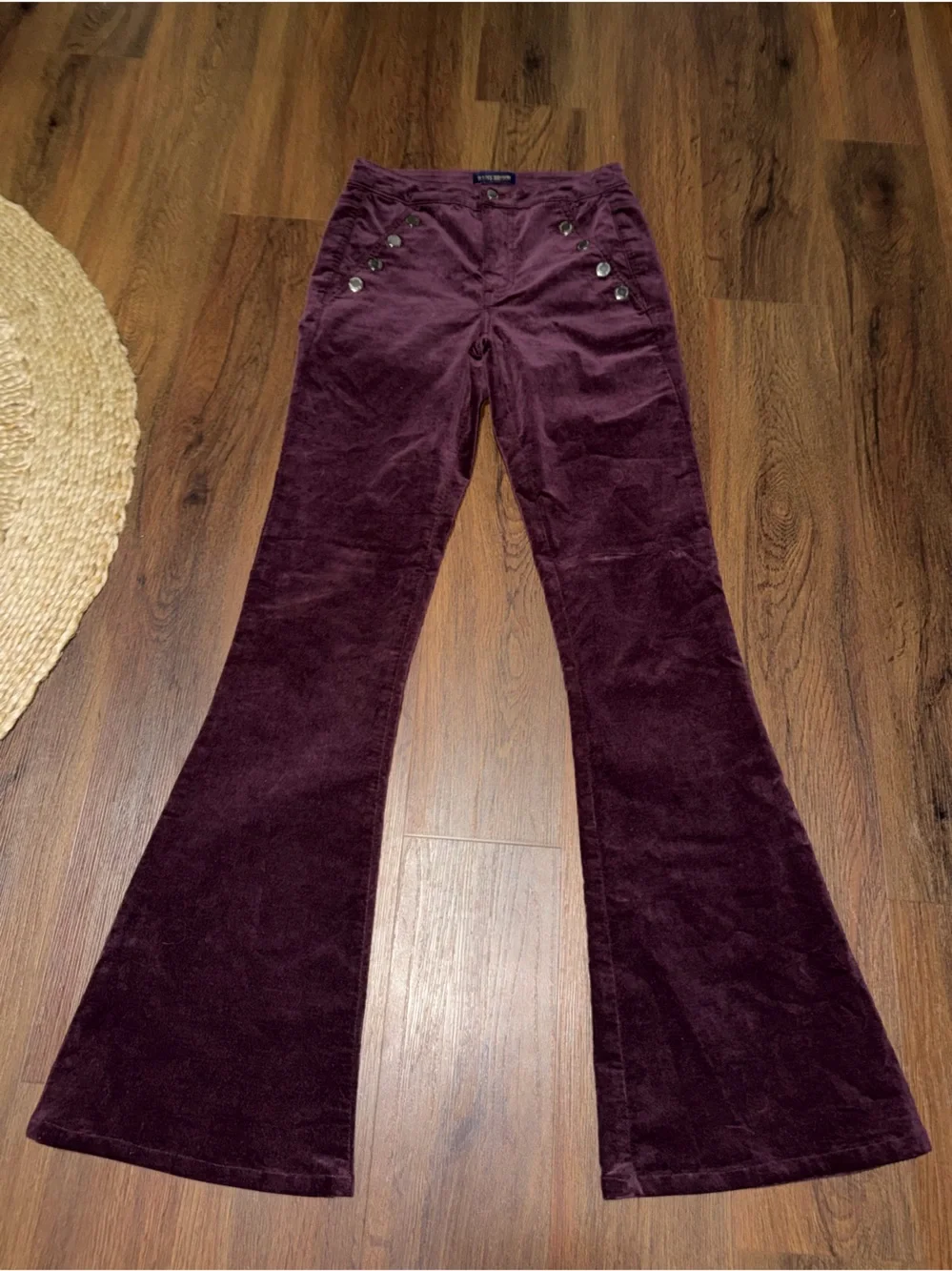 NWOT Ramy Brook Helena velvet sangria maroon summer wide leg pants high $250